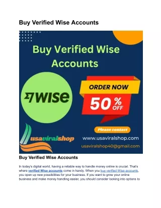 Buy Verified Wise Accounts