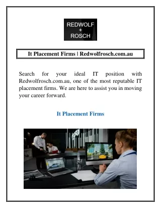 It Placement Firms | Redwolfrosch.com.au