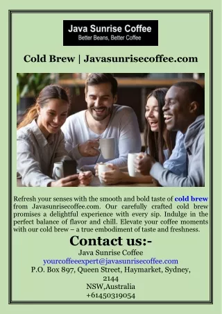 Cold Brew  Javasunrisecoffee.com