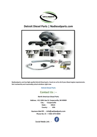Detroit Diesel Parts | Nadieselparts.com