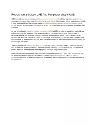 Recruitment services UAE And Manpower supply UAE (1)