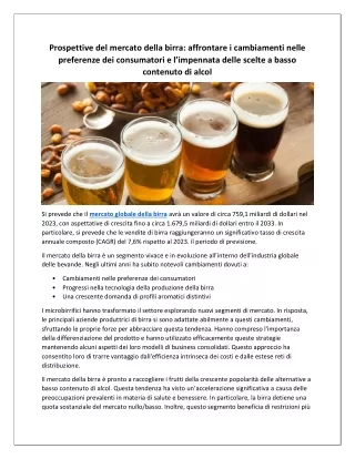 mercato globale della birra