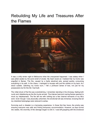 Rebuilding My Life and Treasures After the Flames