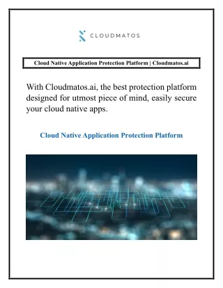 Cloud Native Application Protection Platform | Cloudmatos.ai