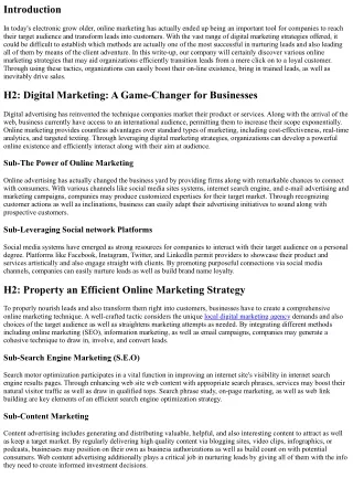 Coming From Click to Client: Supporting Leads via Helpful Online Marketing Techn