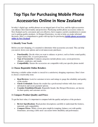 Top Tips for Purchasing Mobile Phone Accessories Online in New Zealand