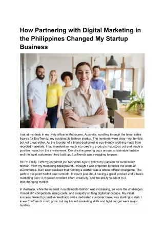 How Partnering with the Philippines Changed My Startup Business