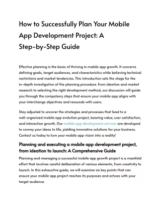 How to Successfully Plan Your Mobile App Development Project_ A Step-by-Step Guide