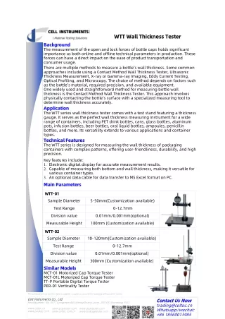 WTT Wall Thickness Tester