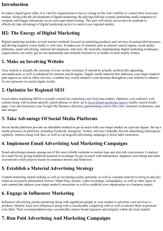 10 Proven Ways to Control Your Regional Market with Digital Marketing
