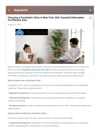 Psychiatric medication New York, USA