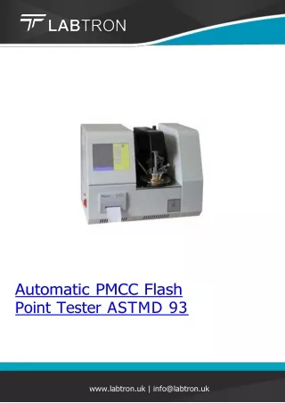 Automatic PMCC Flash Point Tester ASTMD 93