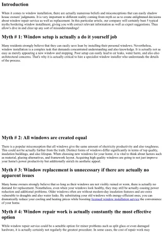 5 Typical Myths regarding Window Installment Debunked