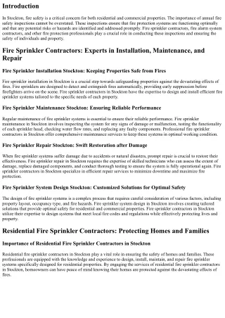 Importance of Annual Fire Safety Inspections in Stockton