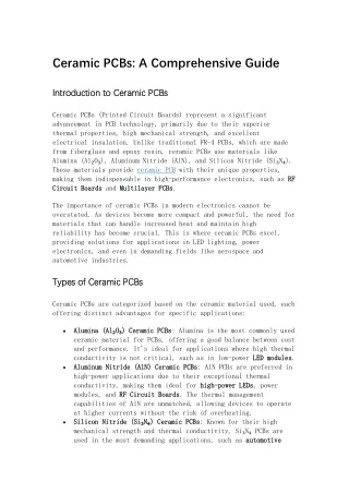 Ceramic PCBs A Comprehensive Guide