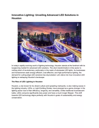 Innovative Lighting_ Unveiling Advanced LED Solutions in Houston