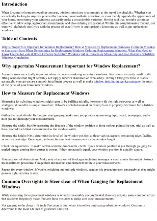 Exactly How to Properly Measure as well as Order Substitute Windows