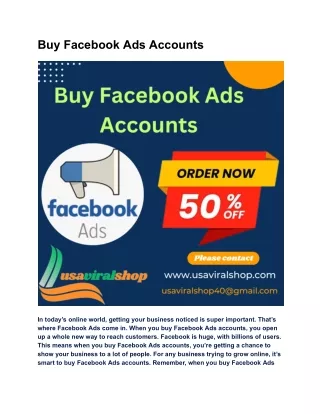 Buy Facebook Ads Accounts