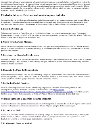 La arquitectura icónica de las ciudades del arte