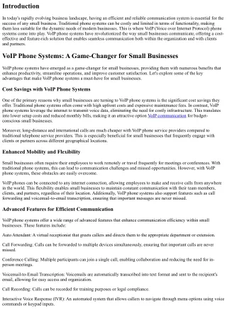 VoIP Phone Systems: A Game-Changer for Small Businesses