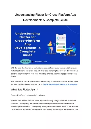 Understanding Flutter for Cross-Platform App Development_ A Complete Guide