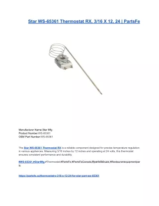 Star WS-65361 Thermostat RX, 3_16 X 12, 24 _ PartsFe