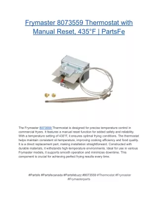 Frymaster 8073559 Thermostat with Manual Reset, 435°F _ PartsFe