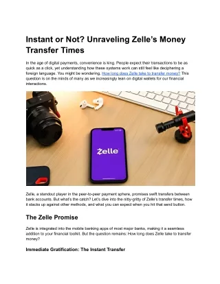 Instant or Not_ Unraveling Zelle’s Money Transfer Times