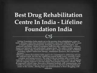 Best Drug Rehab In India - Lifeline Foundation India