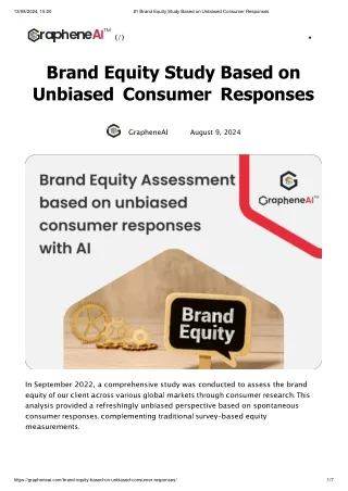 #1 Brand Equity Study Based on Unbiased Consumer Responses-new