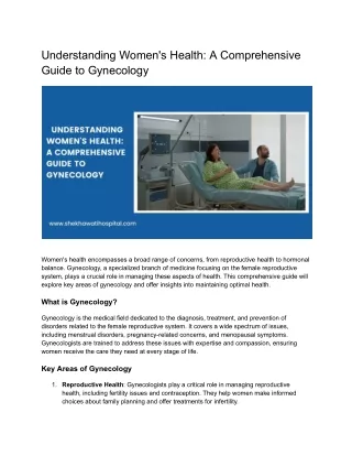 Understanding Women's Health: A Comprehensive Guide to Gynecology