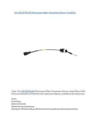 York 025-52739-000 Enter_Leave Water Temperature Sensor _ PartsHnC