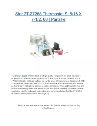 Star 2T-Z7268 Thermostat S, 5_16 X 7-1_2, 60 _ PartsFe