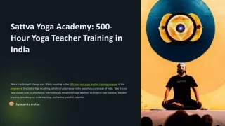 500 Hour Yoga Teacher Training In Rishikesh, India