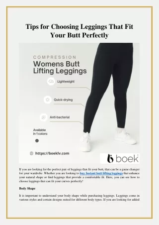 Tips for Choosing Leggings That Fit Your Butt Perfectly