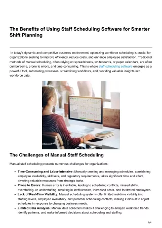 The Benefits of Using Staff Scheduling Software for Smarter Shift Planning