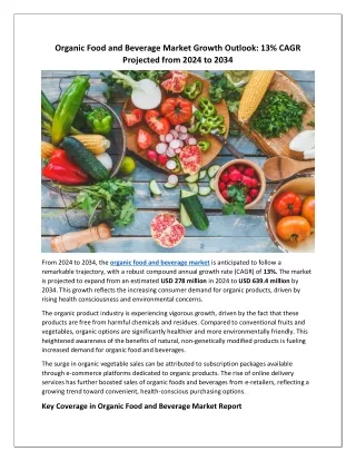 Organic Food and Beverage Market