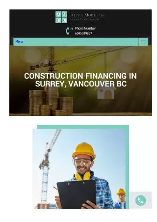 Construction Mortgage in Surrey, BC