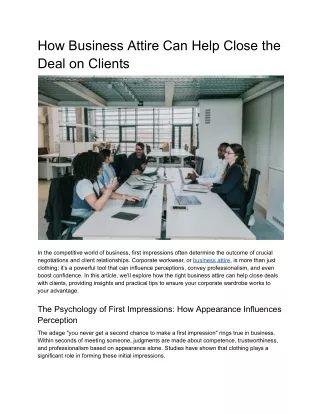 How Business Attire Can Help Close the Deal on Clients