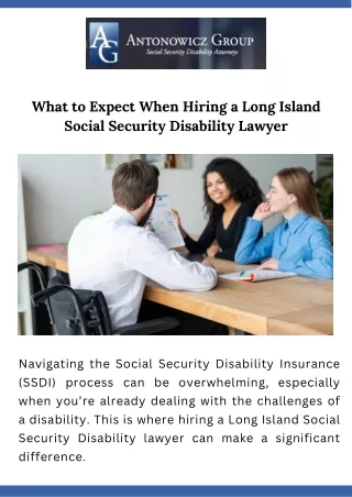 What to Expect When Hiring a Long Island Social Security Disability Lawyer