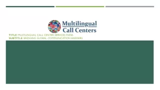 Multilingual Call Center Services India