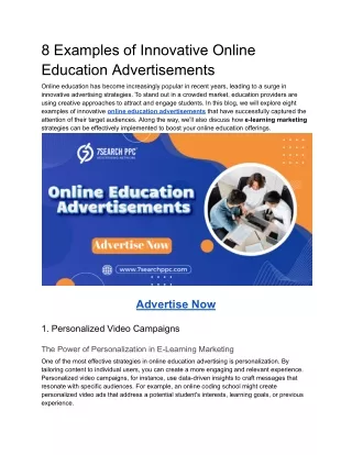 8 Examples of Innovative Online Education Advertisements