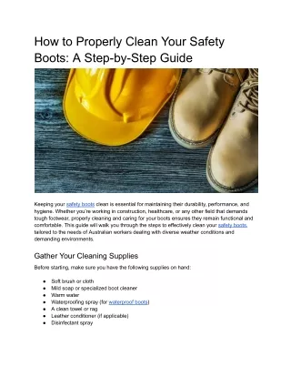 How to Properly Clean Your Safety Boots_ A Step-by-Step Guide