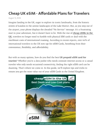 Find Cheap eSIMs in the UK: Budget-Friendly Options