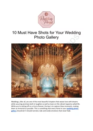 10 Must Have Shots for Your Wedding Photo Gallery