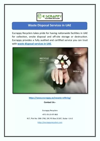 Waste Disposal Services in UAE