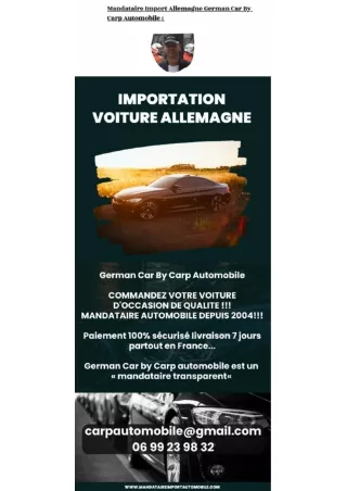 Importation voiture Allemagne