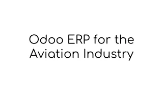 Odoo ERP for the Aviation Industry