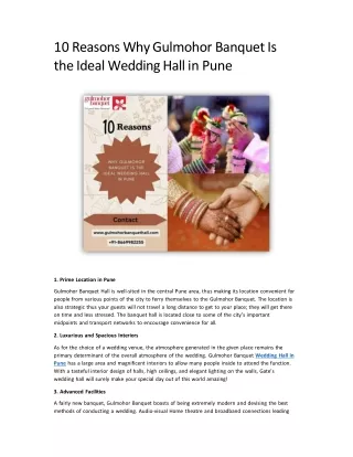 10 Reasons Why Gulmohor Banquet Is the Ideal Wedding Hall in Pune