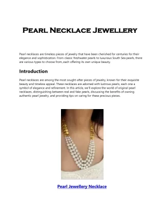 Pearl Necklace Jewellery